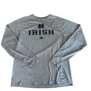 Notre Dame Adidas Climalite Men’s Long Sleeve Shirt Size Medium